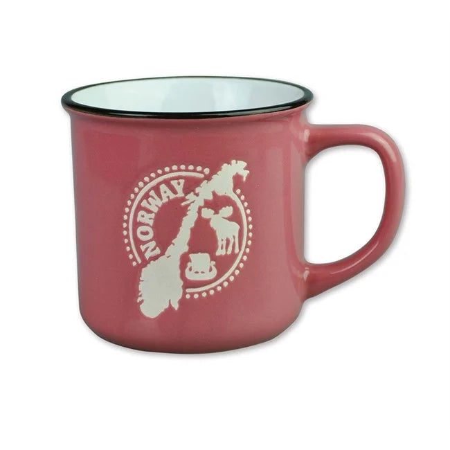 Color mug, Map of Norway, Pink