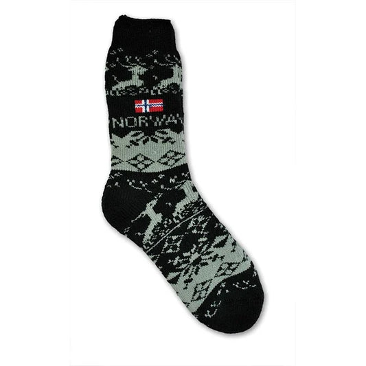 Lined socks, Reindeer, Black, 41-46