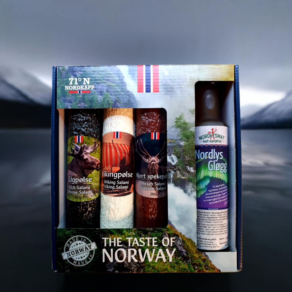 Geschenkset mit norwegischen Spezialitäten/Glühwein