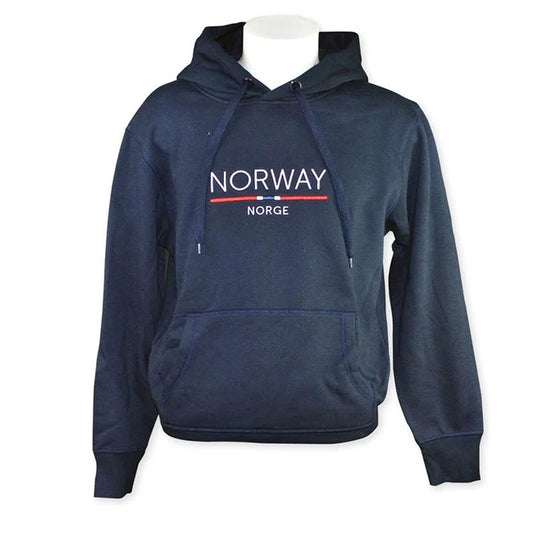 Kapuzenpullover, Norwegen mit Flaggenstreifen, Marine, L