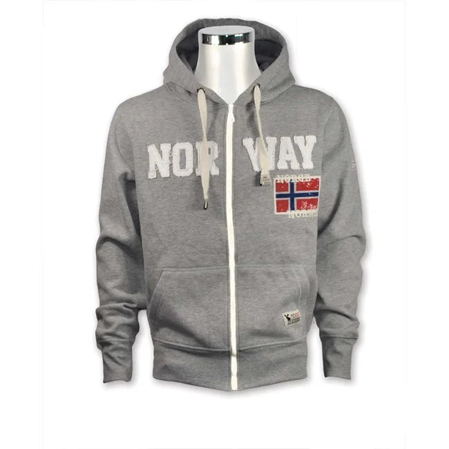 Hooded jacket, Patch w/flag on the back, Grey, L