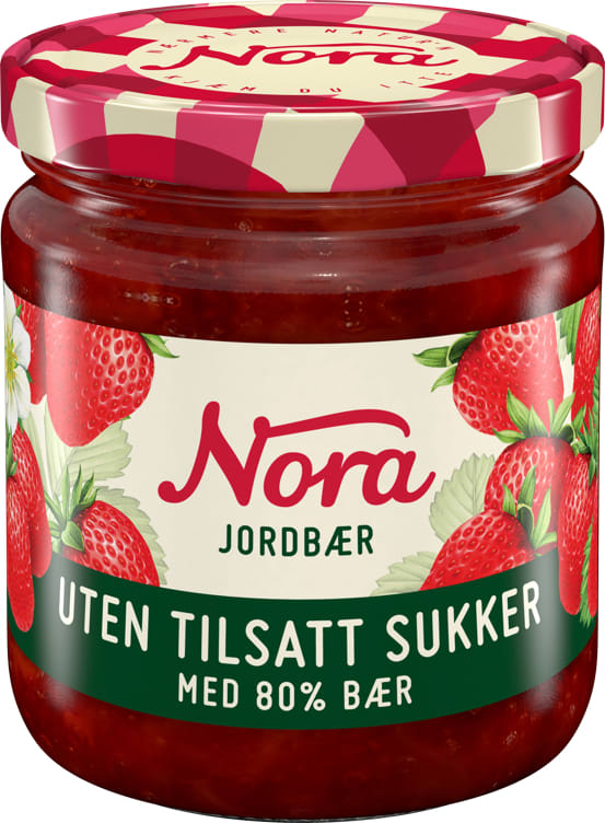 Jordbærsyltetøy 80% Uts 275g Nora