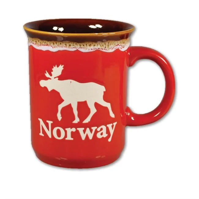 Ceramic mug, Elg/Norway, Red