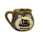 Ceramic tea cup, Turquoise/Brown viking ship