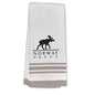 Kitchen towel, white, embroidered moose