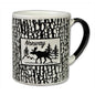 Mug, White/Black tree stump, Elk