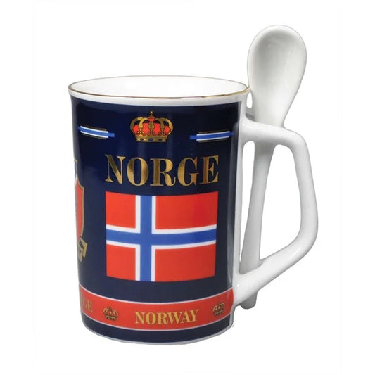 Mug with spoon, Flag, large