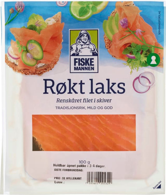 Laks Røkt Skivet 100g Fiskemannen