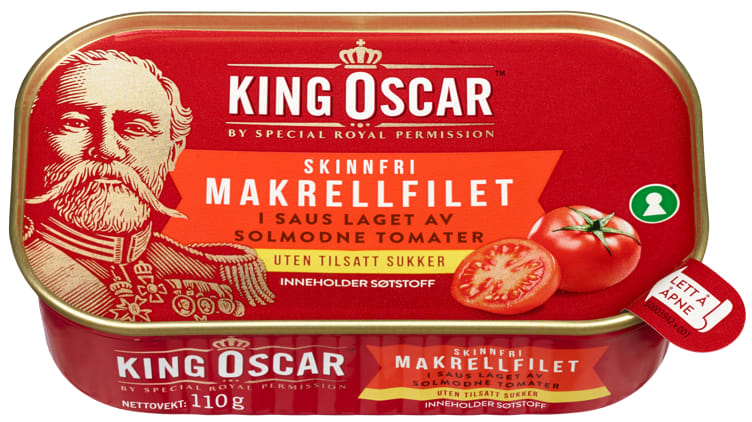 Makrell i Tomat m/Stevia 110g King Oscar