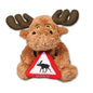 Plush elk w/elk danger sign, Medium