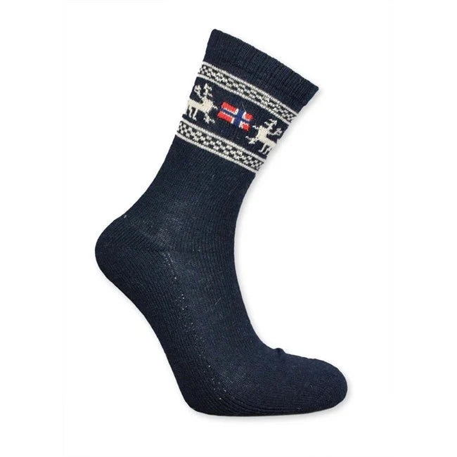 Sock w/angora, Elk/Flag, Blue 36-40