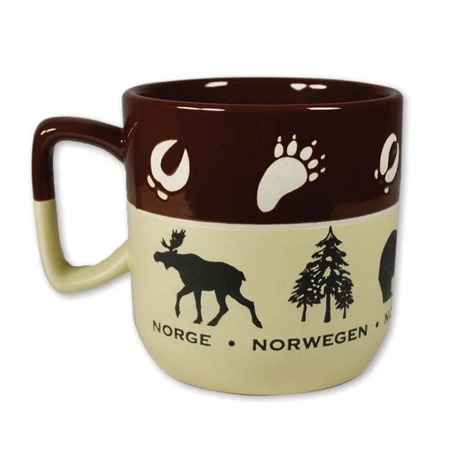 Stone mug, Norwegian animals, Brown