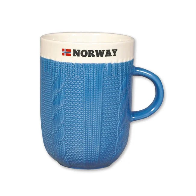 Knitted mug, Blue