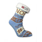 Knitted sock w/white lining, Light blue