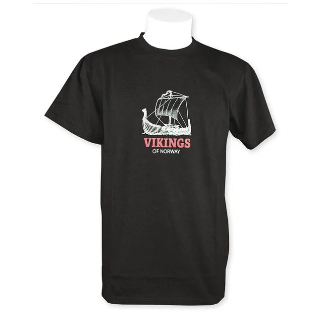 T-Shirt, Wikingerschiff, Unisex, Schwarz, XL