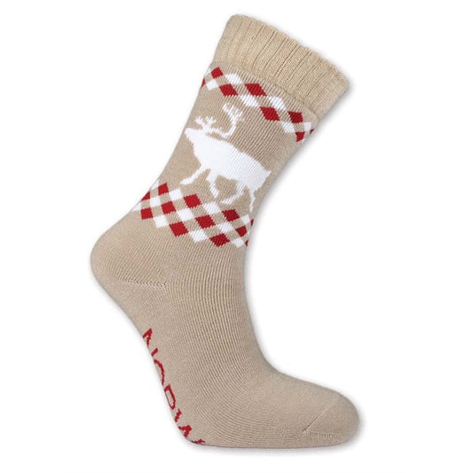 Thick socks with rib top, Reindeer beige, 36-40