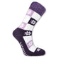 Thick socks with rib top, purple snow, 36-40