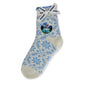 Thick socks snow crystal, White/light blue