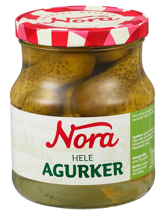 Agurker Hele 580g Nora - NorwegianShop24