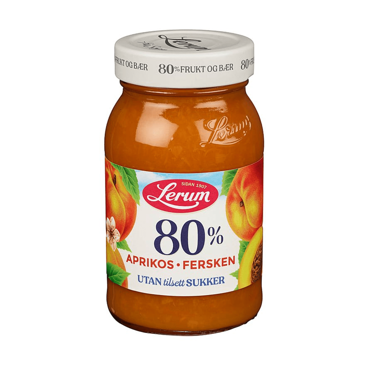 Aprikos&Fersken uten Sukker 335g Lerum - NorwegianShop24