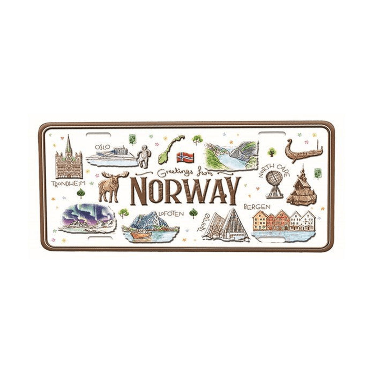 Bilskilt, Aquarelle, Norway - NorwegianShop24