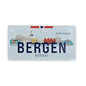 Bilskilt, Bergen skyline, 15x7, preget - NorwegianShop24