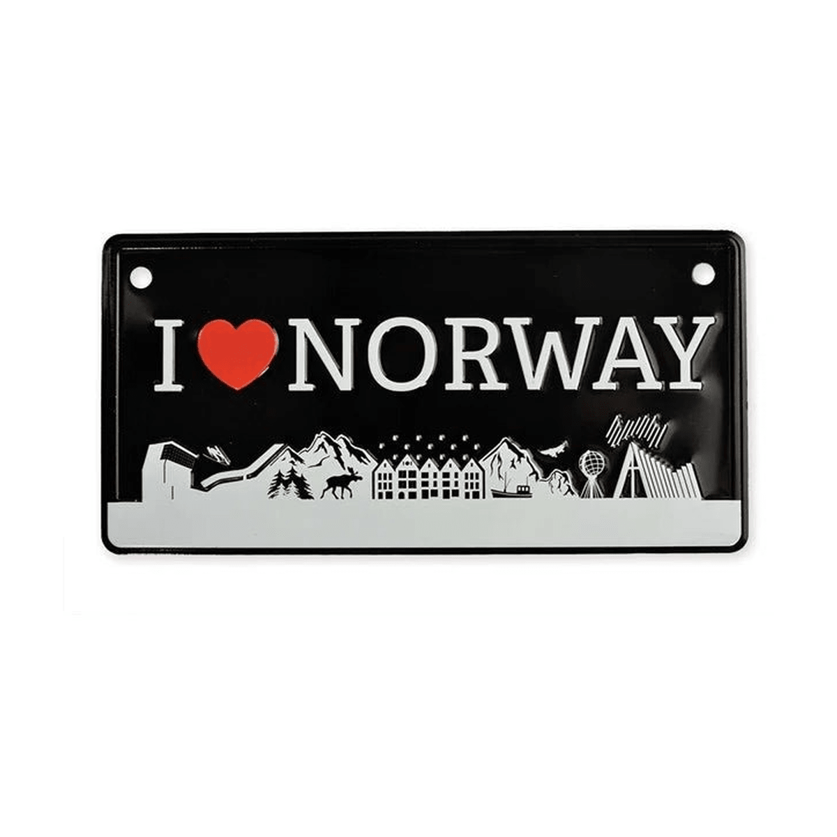 Bilskilt, I love Norway, 15x7, preget - NorwegianShop24