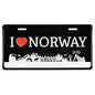 Bilskilt, I love Norway, 30x15, preget - NorwegianShop24