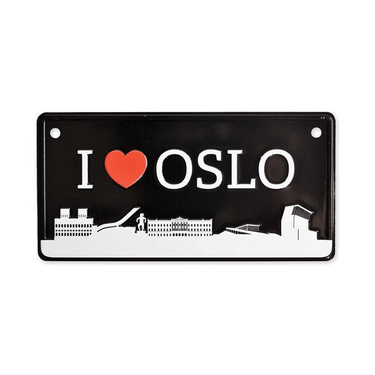 Bilskilt, I love Oslo, 15x7, preget - NorwegianShop24