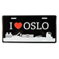 Bilskilt, I love Oslo, 30x15, preget - NorwegianShop24