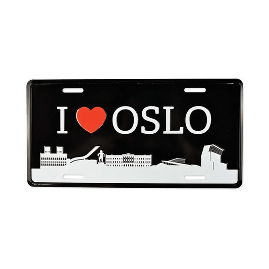 Bilskilt, I love Oslo, 30x15, preget - NorwegianShop24
