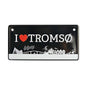 Bilskilt, I love Tromsø, 15x7, preget - NorwegianShop24