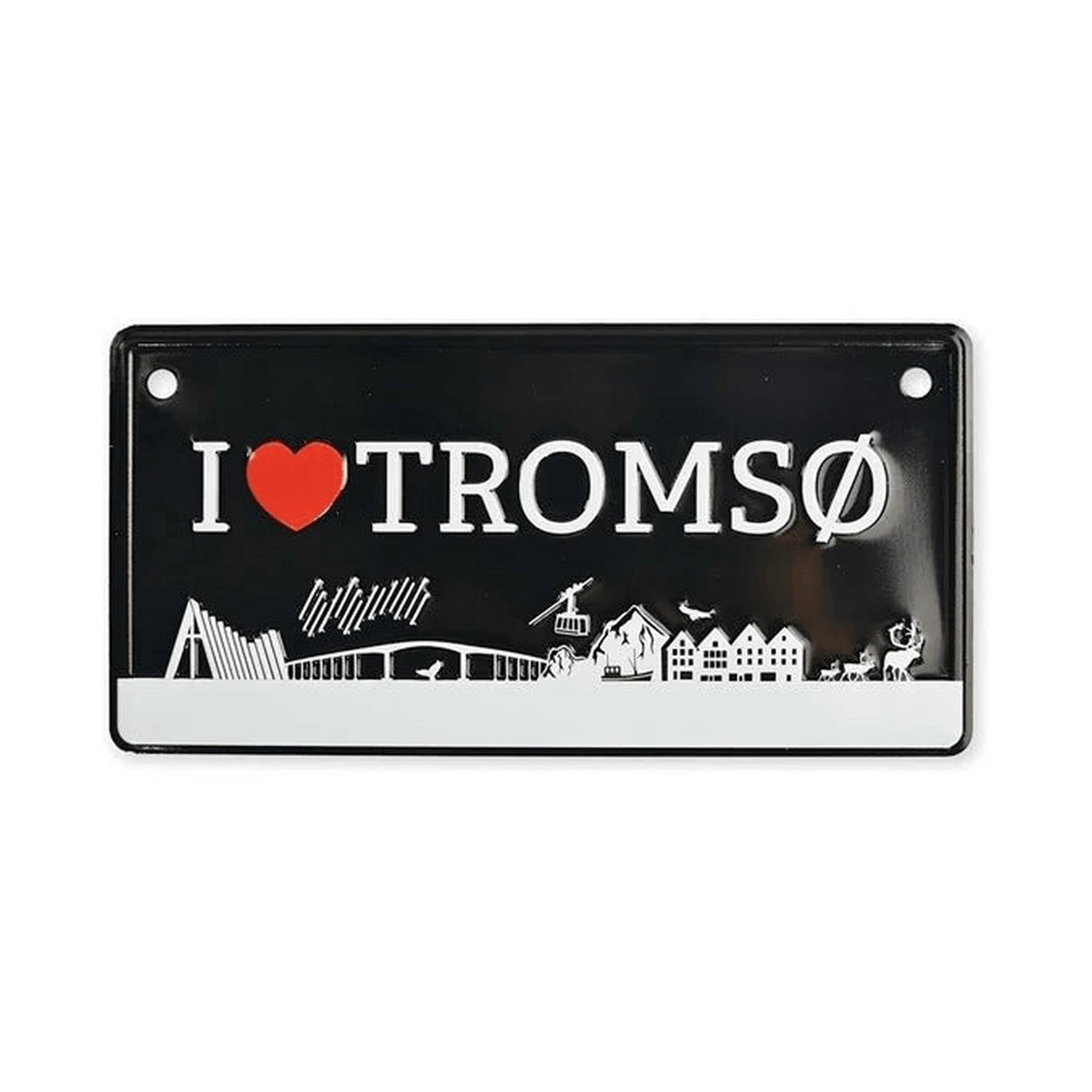Bilskilt, I love Tromsø, 15x7, preget - NorwegianShop24
