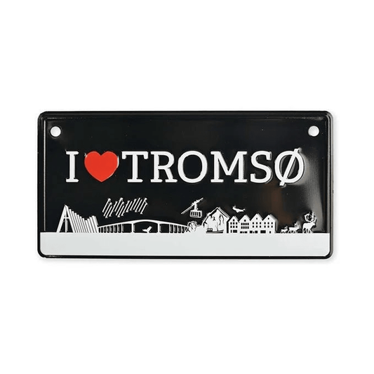 Bilskilt, I love Tromsø, 15x7, preget - NorwegianShop24