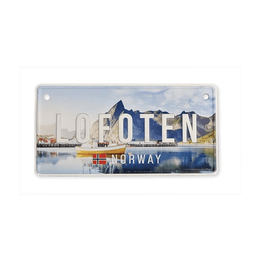 Bilskilt, Lofoten foto, 15x7, preget - NorwegianShop24