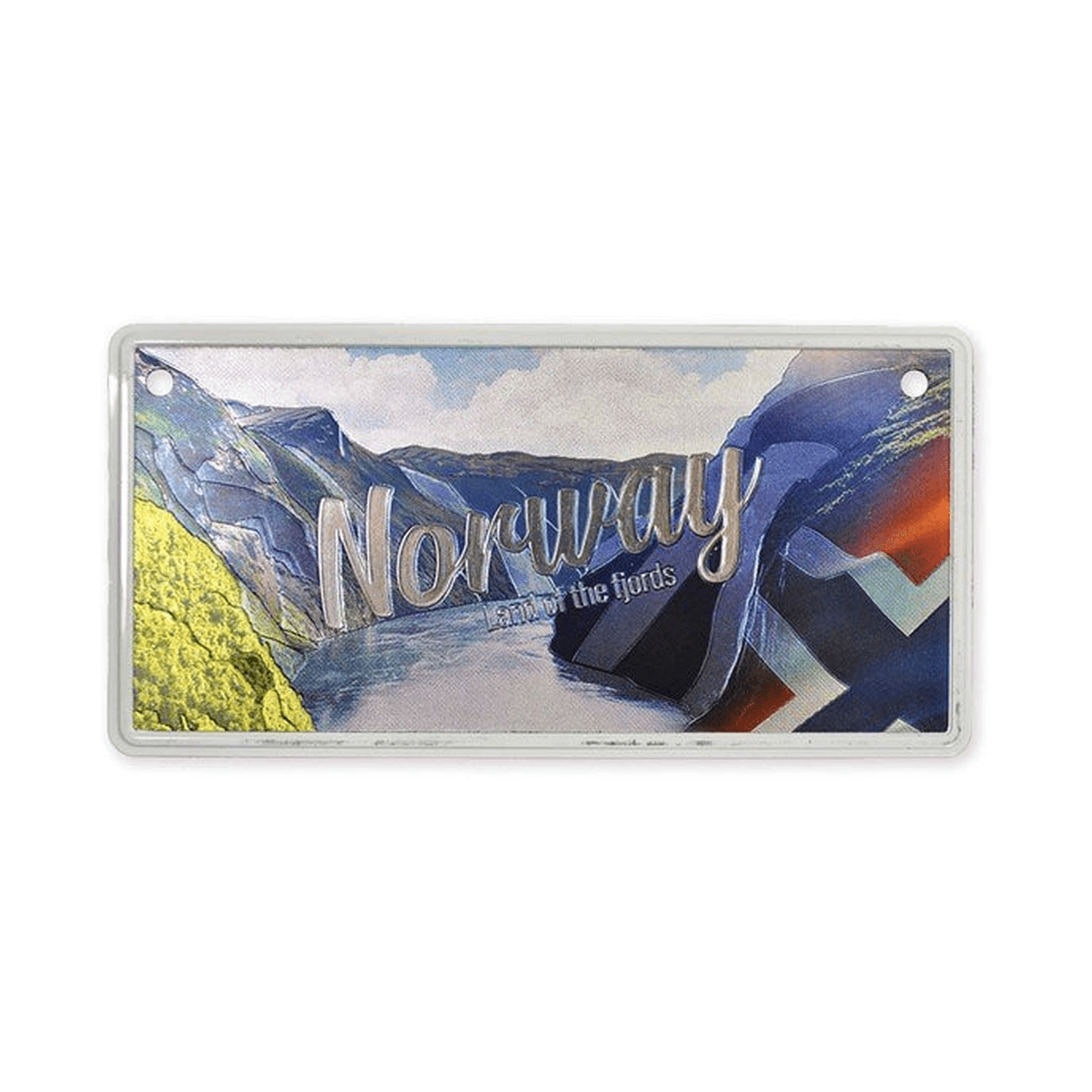 Bilskilt, Norway fjord, 15x7, foliert - NorwegianShop24
