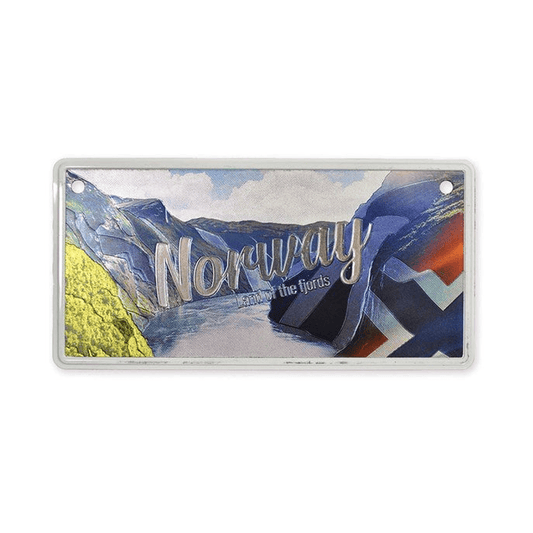 Bilskilt, Norway fjord, 15x7, foliert - NorwegianShop24