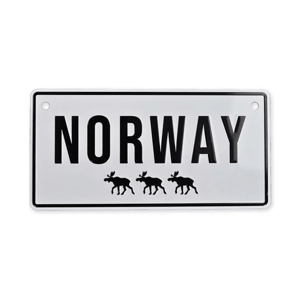 Bilskilt, Norway med elger, 15x7, preget - NorwegianShop24