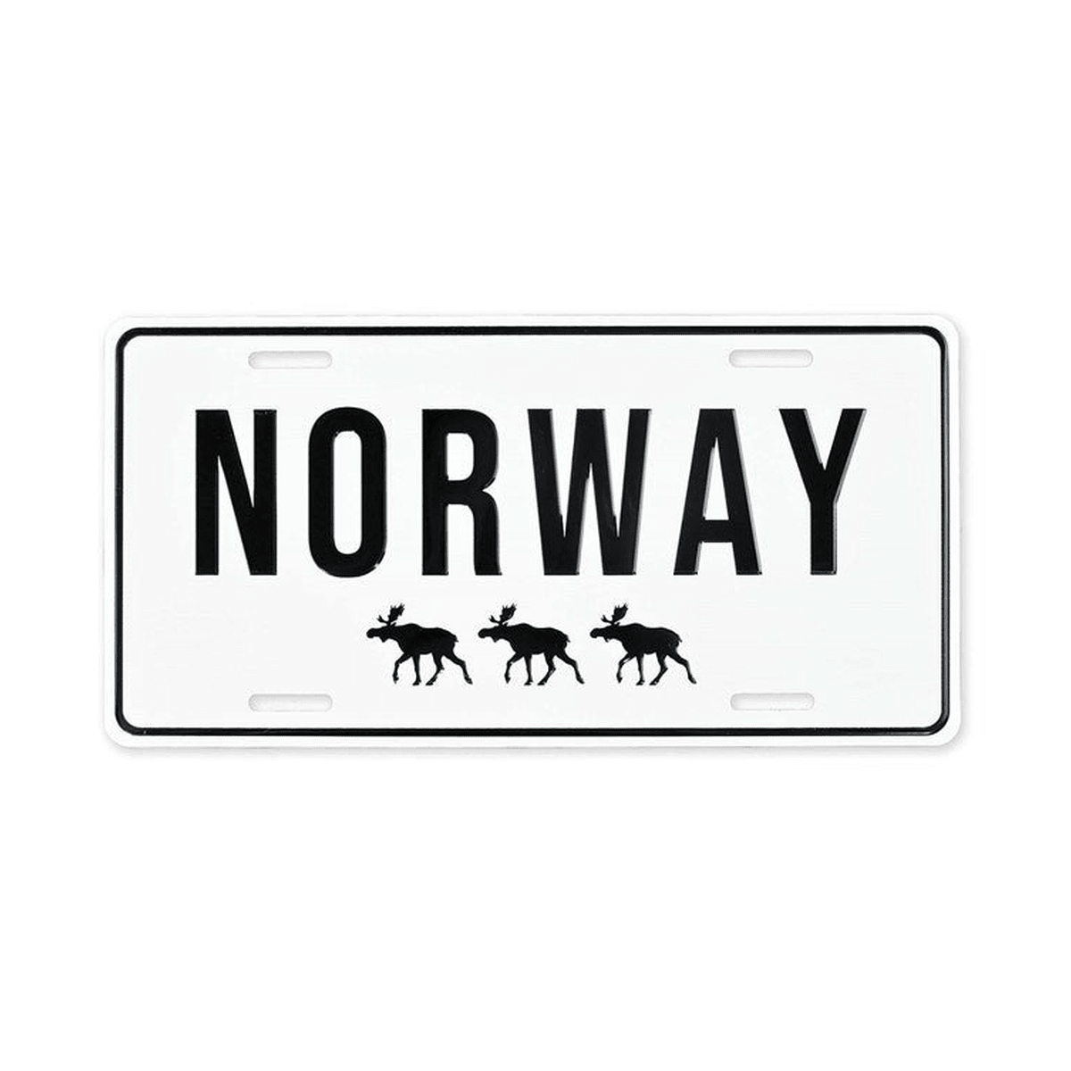 Bilskilt, Norway med elger, 30x15, preget - NorwegianShop24