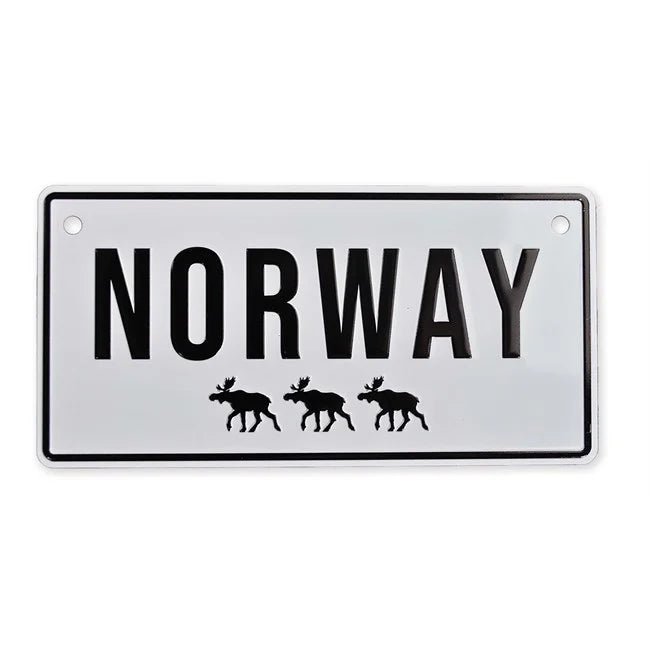 Bilskilt, Norway m/elger, 15x7, preget - NorwegianShop24
