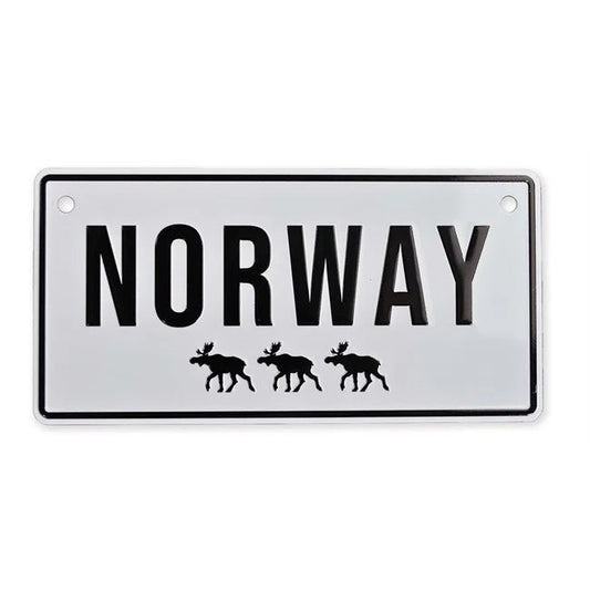 Bilskilt, Norway m/elger, 15x7, preget - NorwegianShop24
