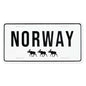 Bilskilt, Norway m/elger, 30x15, preget - NorwegianShop24