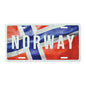 Bilskilt, Norway m/flaggfoto, 30x15, preget - NorwegianShop24