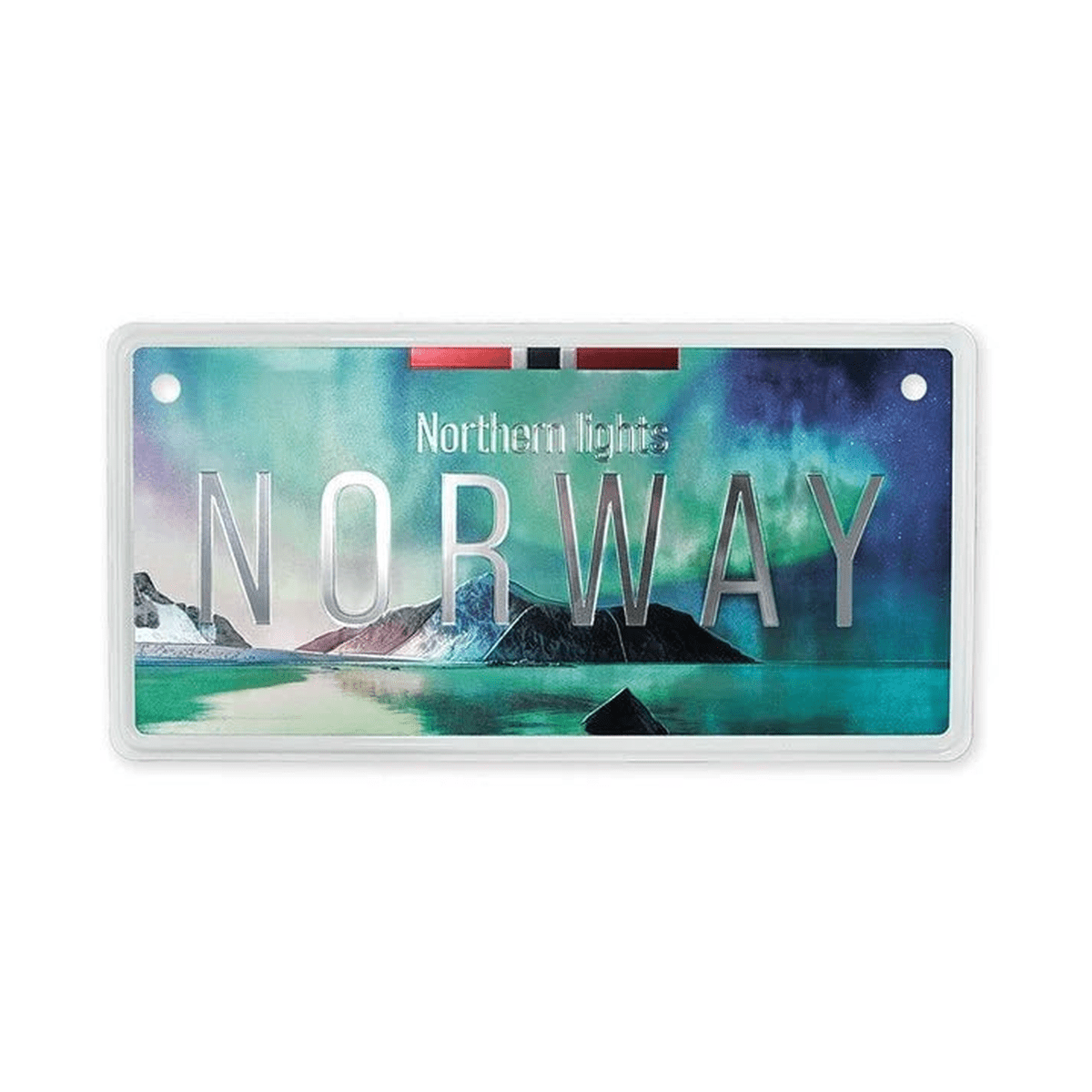 Bilskilt, Norway Nordlys foto, 15x7, foliert - NorwegianShop24