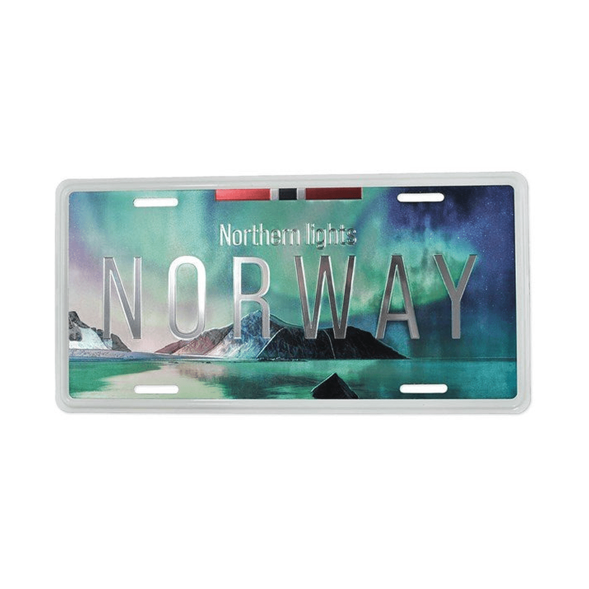 Bilskilt, Norway Nordlys foto, 30x15, foliert - NorwegianShop24