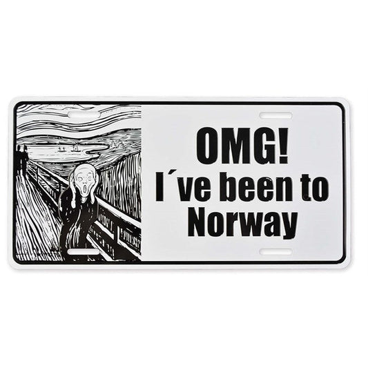 Bilskilt, OMG I've been to Norway, 30x15, preget - NorwegianShop24