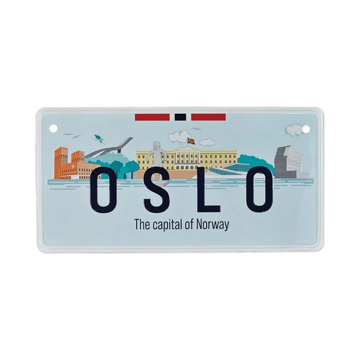 Bilskilt, Oslo skyline, 15x7, preget - NorwegianShop24