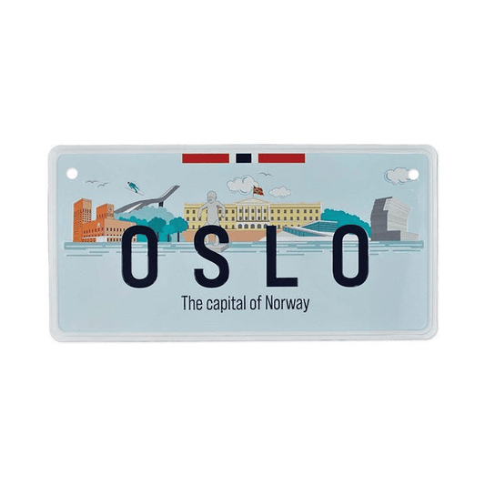 Bilskilt, Oslo skyline, 15x7, preget - NorwegianShop24