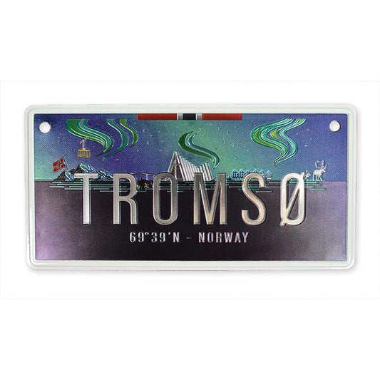 Bilskilt, Tromsø nordlys, 15x7, foliert - NorwegianShop24