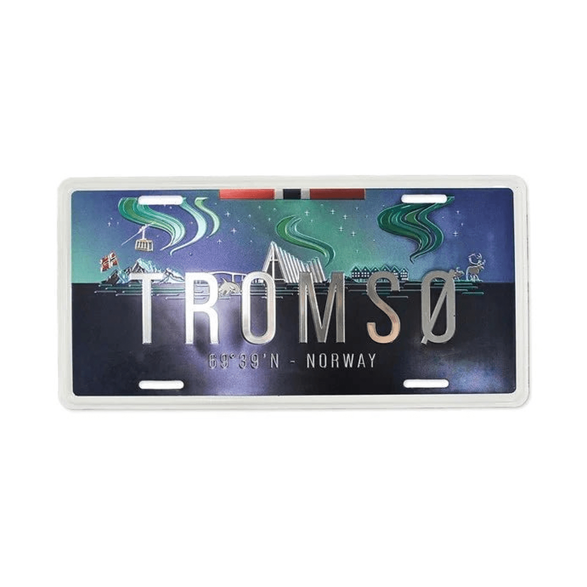 Bilskilt, Tromsø nordlys, 30x15, foliert - NorwegianShop24